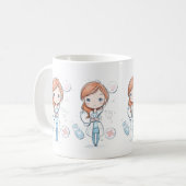 Schattig Chibi Dokter Bekerontwerp Koffiemok (Voorkant links)