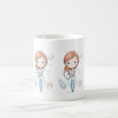 Schattig Chibi Dokter Bekerontwerp Koffiemok (Center)