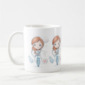 Schattig Chibi Dokter Bekerontwerp Koffiemok (Links)