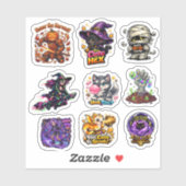 Schattig Chibi Halloween Cartoonesk Monster Sticker (Vel)