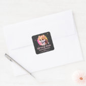 Schattig Chibi Kawaii Corgi Naam School Jaar op Te Vierkante Sticker (Envelop)