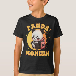 Schattig Chibi Kawaii Panda Naam School Jaar Op Te T-shirt