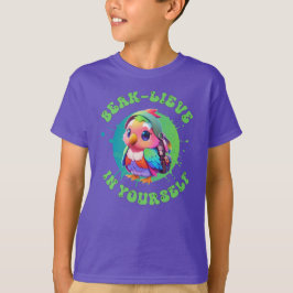 Schattig Chibi Kawaii Parrot Naam School Jaar op T T-shirt