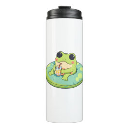 Schattig Chibi Kikker Zomer Zwembad Dag Limonade O Thermosbeker
