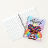 Schattig Chibi Meisje met Regenboog vlechten Notitieboek (Binnen)