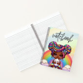 Schattig Chibi Meisje met Regenboog vlechten Notitieboek (Binnen)