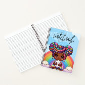 Schattig Chibi Meisje met Regenboog vlechten Notitieboek (Binnen)