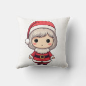 Schattig Chibi Mrs. Claus Karakter Kussen (Achterkant)