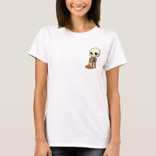 Schattig Chibi-skelet dat Kaasachtige Pepperoni Ve T-shirt