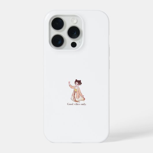 Schattig Chibi Traditioneel Anime Meisje Alleen Go iPhone Hoesje (Achterkant)