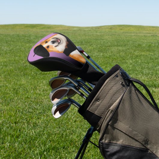 Schattig Chic Corgi Hond Dragen Beret & Bandana Golfheadcover (Insitu)