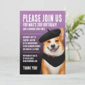 Schattig Chic Corgi Hond Dragen Beret & Bandana Kaart (Staand voorkant)