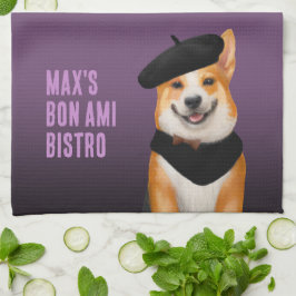 Schattig Chic Corgi Hond Dragen Beret & Bandana Theedoek