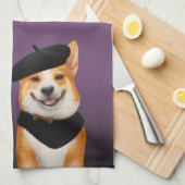 Schattig Chic Corgi Hond Dragen Beret & Bandana Theedoek (Quarter Fold)