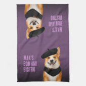 Schattig Chic Corgi Hond Dragen Beret & Bandana Theedoek (Verticaal)