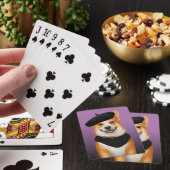 Schattig Chic Corgi Hond Dragen Beret & Bandanna Pokerkaarten (Insitu)