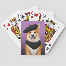 Schattig Chic Corgi Hond Dragen Beret & Bandanna Pokerkaarten