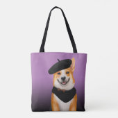 Schattig Chic Corgi Hond Dragen Beret & Bandanna Tote Bag (Achterkant)