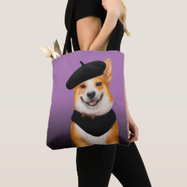 Schattig Chic Corgi Hond Dragen Beret & Bandanna Tote Bag