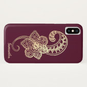 Schattig Chic Gold Paisley - Gepersonaliseerd Case-Mate iPhone Case (Achterkant (horizontaal))