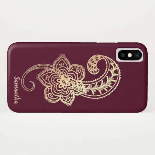 Schattig Chic Gold Paisley - Gepersonaliseerd Case-Mate iPhone Case (Achterkant (horizontaal))