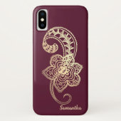 Schattig Chic Gold Paisley - Gepersonaliseerd Case-Mate iPhone Case (Achterkant)