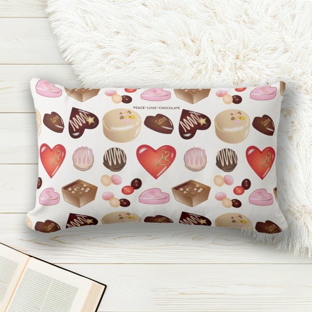 Schattig Chic Kleurrijk Chocolade Snoep Hart Patro Kussen (Creator heeft geüpload)