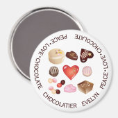 Schattig Chic Kleurrijk Vrede Liefde Chocolade Har Magneet (Voorkant / Achterkant)