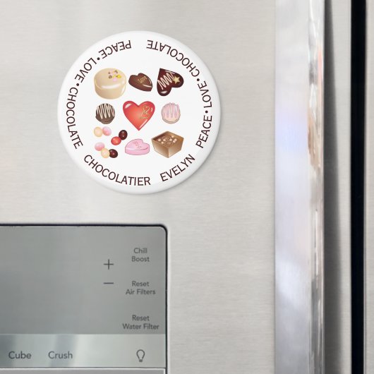 Schattig Chic Kleurrijk Vrede Liefde Chocolade Har Magneet (Insitu (Koelkast))