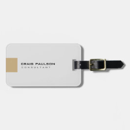Schattig Chic Licht Grijs Beige Minimalist Plain Bagagelabel