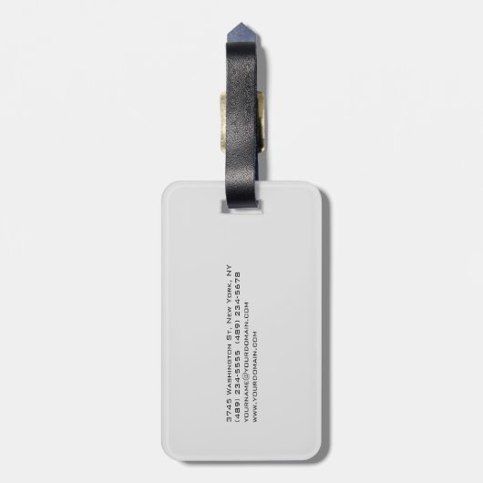 Schattig Chic Licht Grijs Beige Minimalist Plain Bagagelabel (Achterkant verticaal)