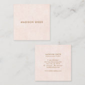 Schattig Chic Licht Roze Schoonheid Salon Vierkante Visitekaartje (Voorkant / Achterkant)