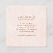 Schattig Chic Licht Roze Schoonheid Salon Vierkante Visitekaartje (Achterkant)