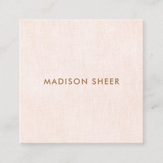 Schattig Chic Licht Roze Schoonheid Salon Vierkante Visitekaartje (Voorkant)