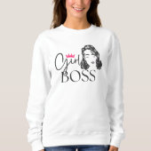 Schattig chic meisje baas citaat sterke vrouw typo trui (Voorkant)