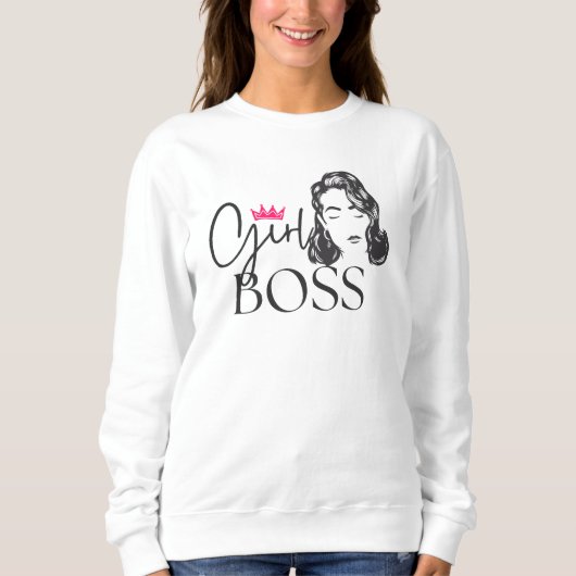 Schattig chic meisje baas citaat sterke vrouw typo trui (Voorkant)