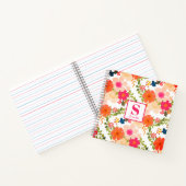 Schattig Chic Monogram Floral Notitieboek (Binnen)