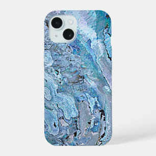 Schattig Chic Paars Blauw Nep Abalone Schelp Patro iPhone 15 Case