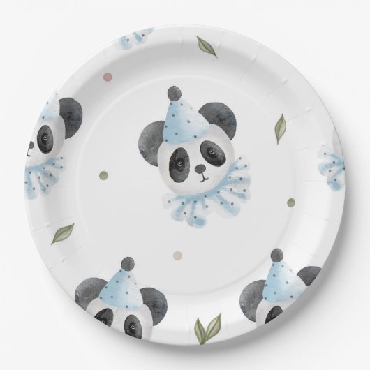 Schattig Chic Panda Beer Rustic Paper Borden Papieren Bordje (Voorkant)