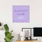 Schattig Chic Pastel Lila Motiverend Poster (Thuiskantoor)