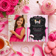 Schattig Chic Roze High Tea Feestje Meisje Verjaar