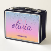 Schattig Chic Roze Paarse Glitter Gepersonaliseerd (Achterkant)