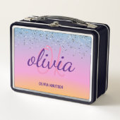 Schattig Chic Roze Paarse Glitter Gepersonaliseerd (Voorkant)