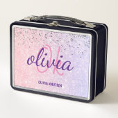 Schattig Chic Roze Paarse Glitter Gepersonaliseerd (Voorkant)