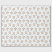 Schattig Chic Teddy Bear Birthday Wrapping Paper Cadeaupapier (Vlak)