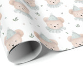 Schattig Chic Teddy Bear Birthday Wrapping Paper Cadeaupapier (Rol Hoek)