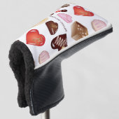 Schattig Chic Vrede Liefde Chocolade Snoep Hart Golfheadcover (3/4 voorkant)