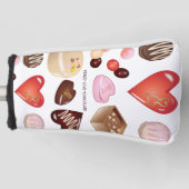 Schattig Chic Vrede Liefde Chocolade Snoep Hart Golfheadcover (Voorkant)