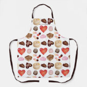 Schattig Chic Vrede Liefde Chocolade Snoep Hart Schort (Voorkant)