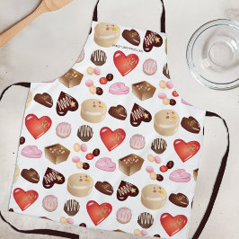 Schattig Chic Vrede Liefde Chocolade Snoep Hart Schort